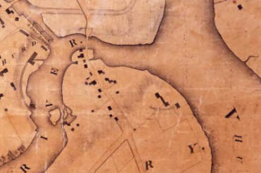 1825 map showing Belvidere Village