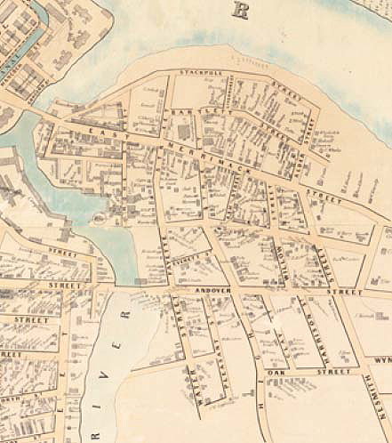 Map of Belvidere area in 1850