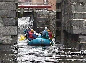 Rafting into the historic locks