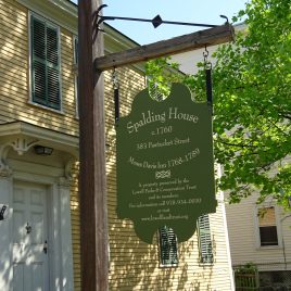 The green sign hangs when the Spalding House is closed (photo courtesy of Barbara Poole)