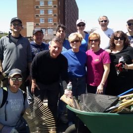 Corporate volunteers from Polycom assisted with spring maintenance at the Concord River Greenway.