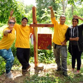 Spindle City Corps youth planned and designed their own stewardship project at Hawk Valley Farm, summer 2015.  They created a new gateway sign, seating, improved trails, and removed invasive plant species.