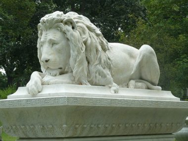 lion, Lowell Cemetery, Lowell Parks & Conservation Trust, Concord River Greenway