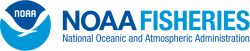 NOAA Fisheries National Oceanic and Atmospheric Administration - dark blue, white, and light blue logo