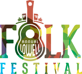 Folk Festival 2018 logo, rainbow letters