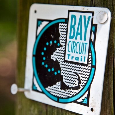 bay circuit trail sign on telephone pole