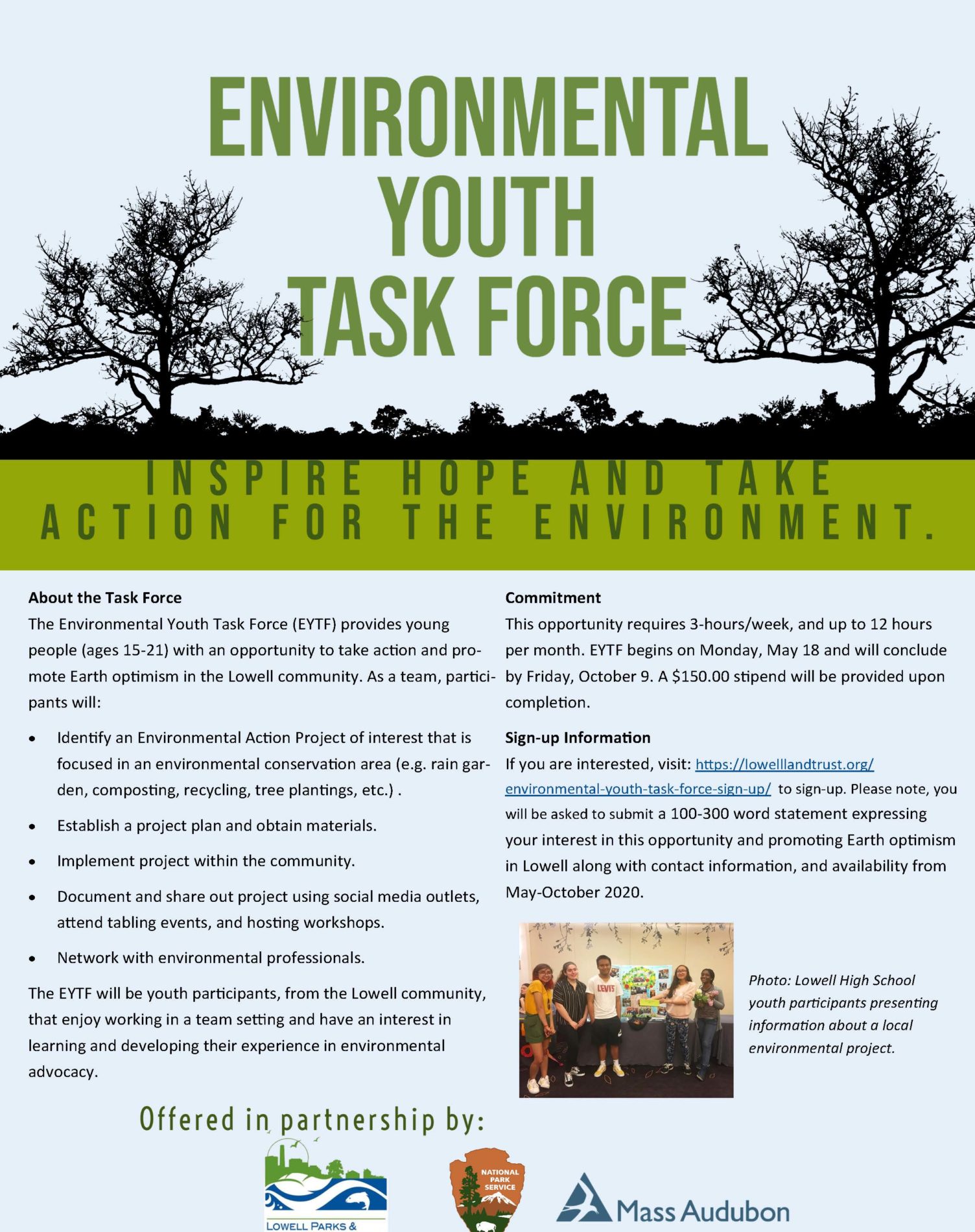 Lowell Parks  Conservation TrustEnvironmental Youth Task Force Sign Up -  Lowell Parks  Conservation Trust