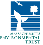 Massachusetts environmental trust logo bird and whale tail in ocean with tree on land behind