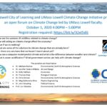 Climate Change Forum event flier October 1, 2020