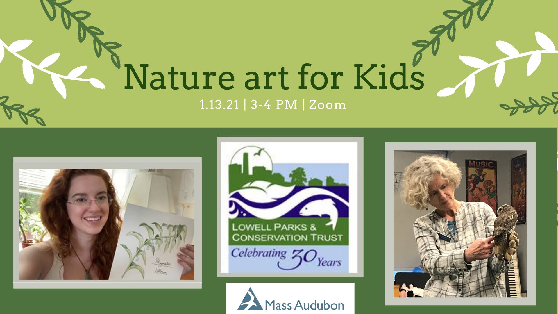 nature art for kids with lpct & mass audubon 3-4pm via Zoom