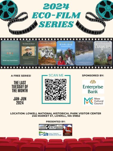 Poster with general eco-film details and QR code to RSVP